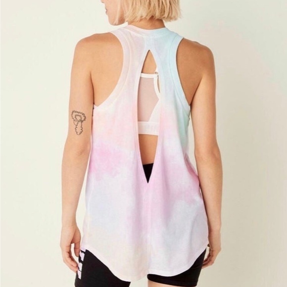 VS PINK FREYA TIE DYE TANK TOP BIKE SHORT SET XL NWT - Picture 6 of 11